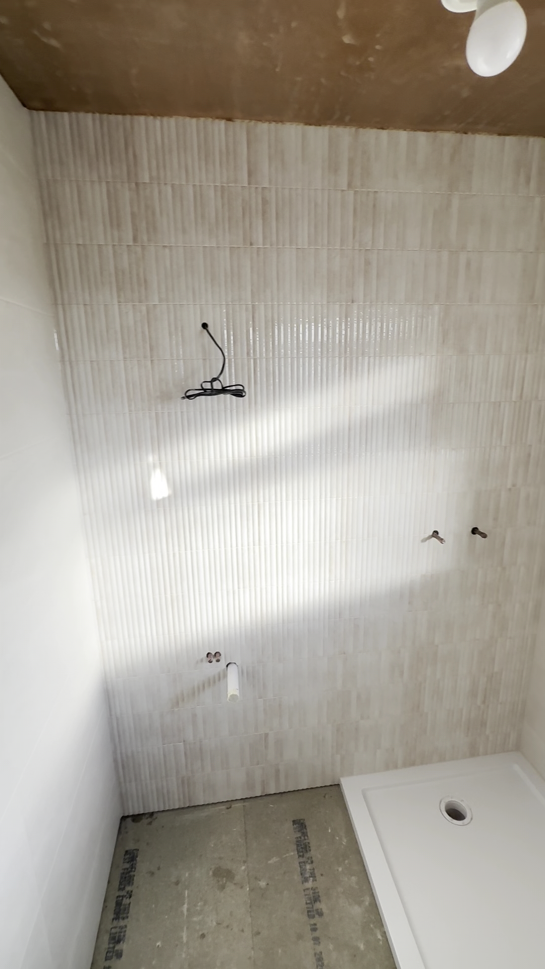 Stone-effect walk-in shower room, Plymouth